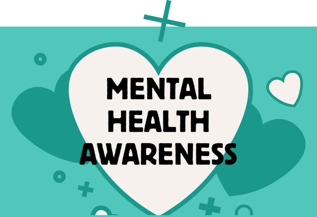 mental health awareness month banner illustration vector