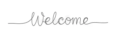 welcome calligraphy lettering one line continuous word vector illustration 371932174